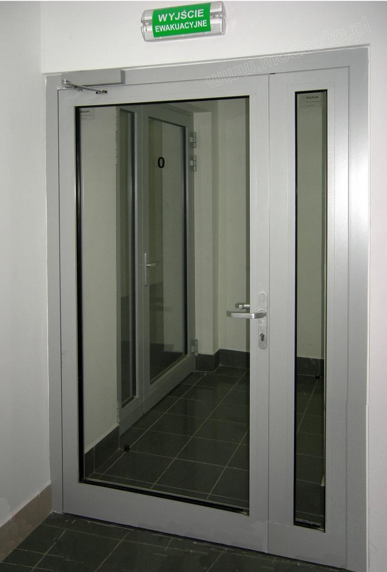 Drzwi przeciwpożarowe profilowe z aluminium w klasie EI60.