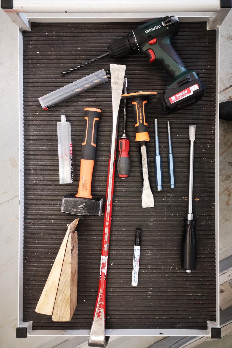 Zestaw narzędzi do prób włamania ręcznego wg PN-EN 1630 dla klasy RC4