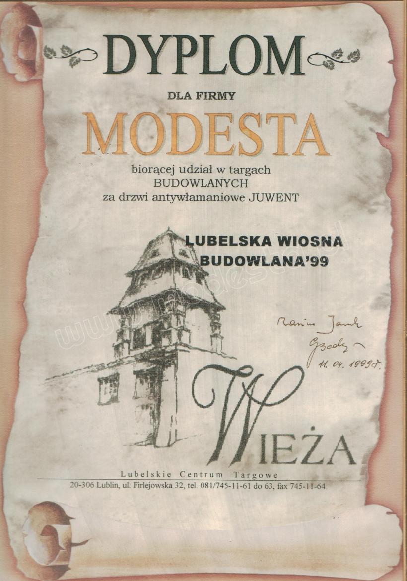 MODESTA - dyplom 99